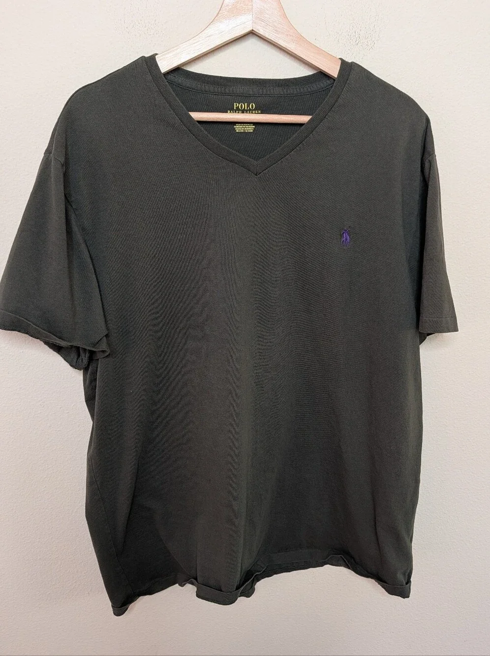 Polo Ralph Lauren Men's Green V-Neck T-Shirt XL Pony Logo